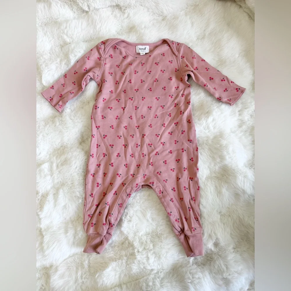 Oeuf cherry print onesie romper